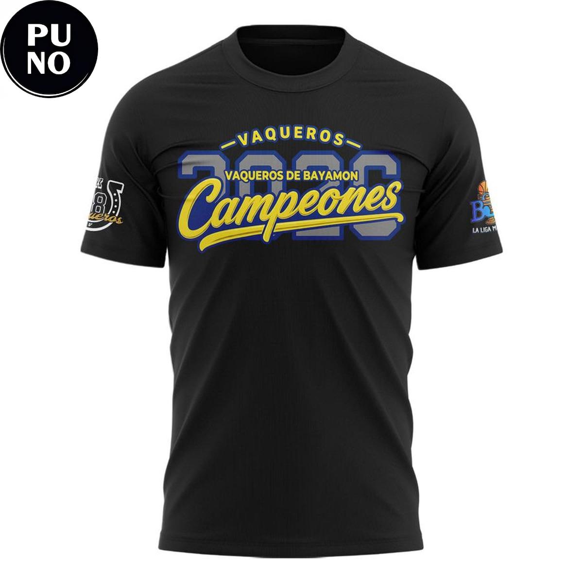 Vaqueros de Bayamon 2026 BSN Campeones Locker Room Hoodie T-Shirt
