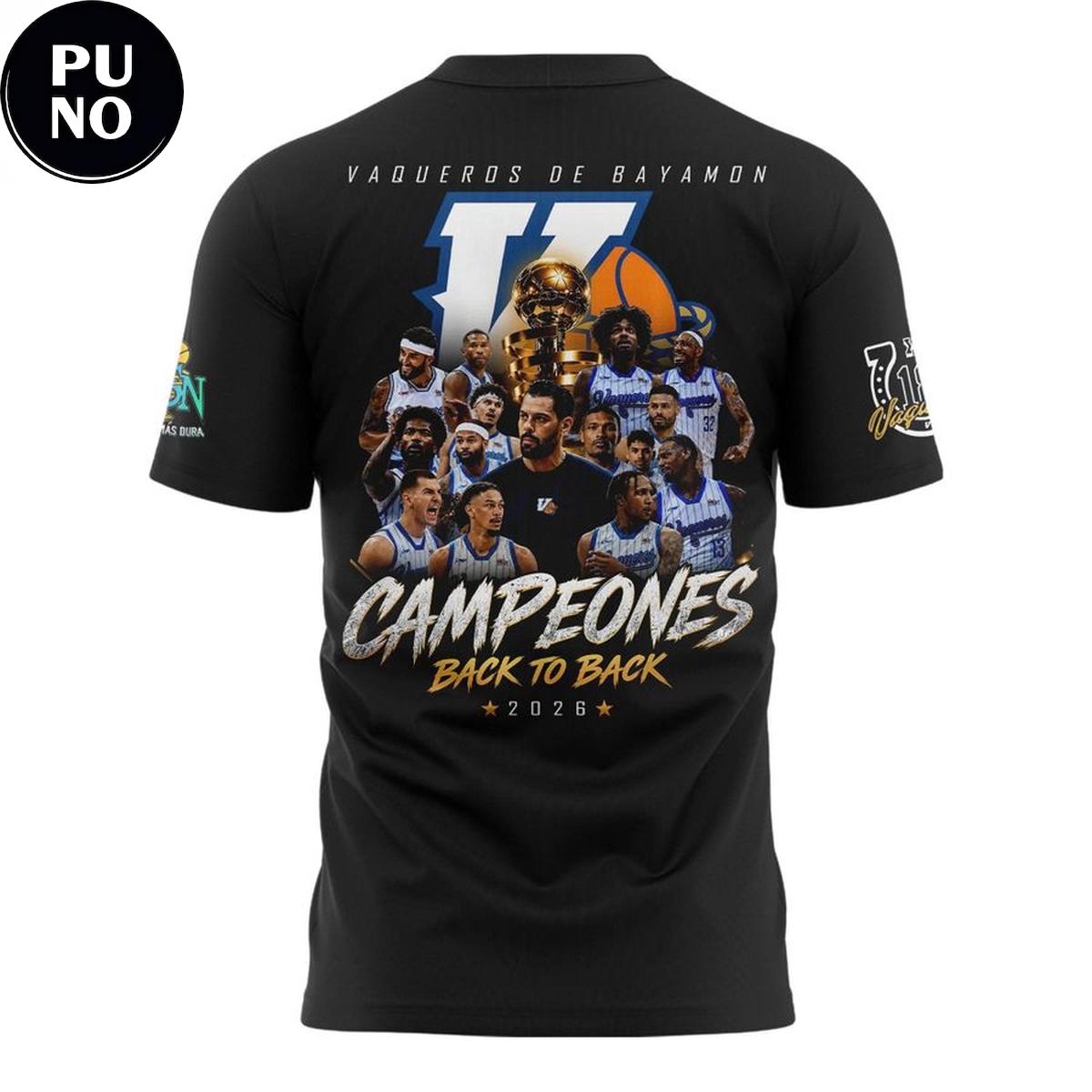 Vaqueros de Bayamon 2026 BSN Campeones Locker Room Hoodie T-Shirt