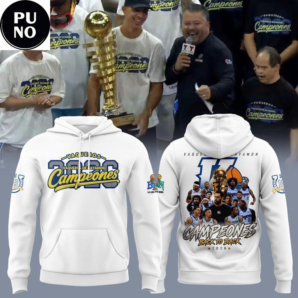 Vaqueros de Bayamon 2026 BSN Campeones Locker Room Hoodie T-Shirt