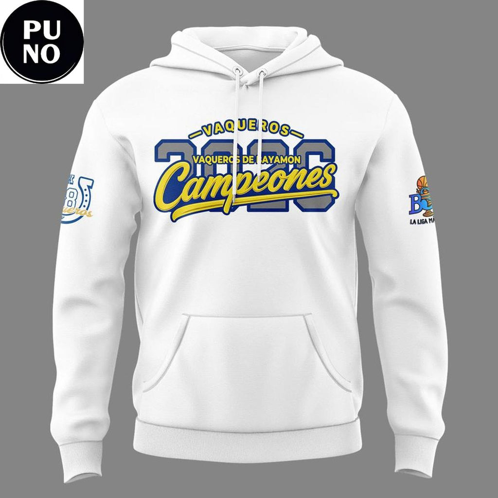 Vaqueros de Bayamon 2026 BSN Campeones Locker Room Hoodie T-Shirt