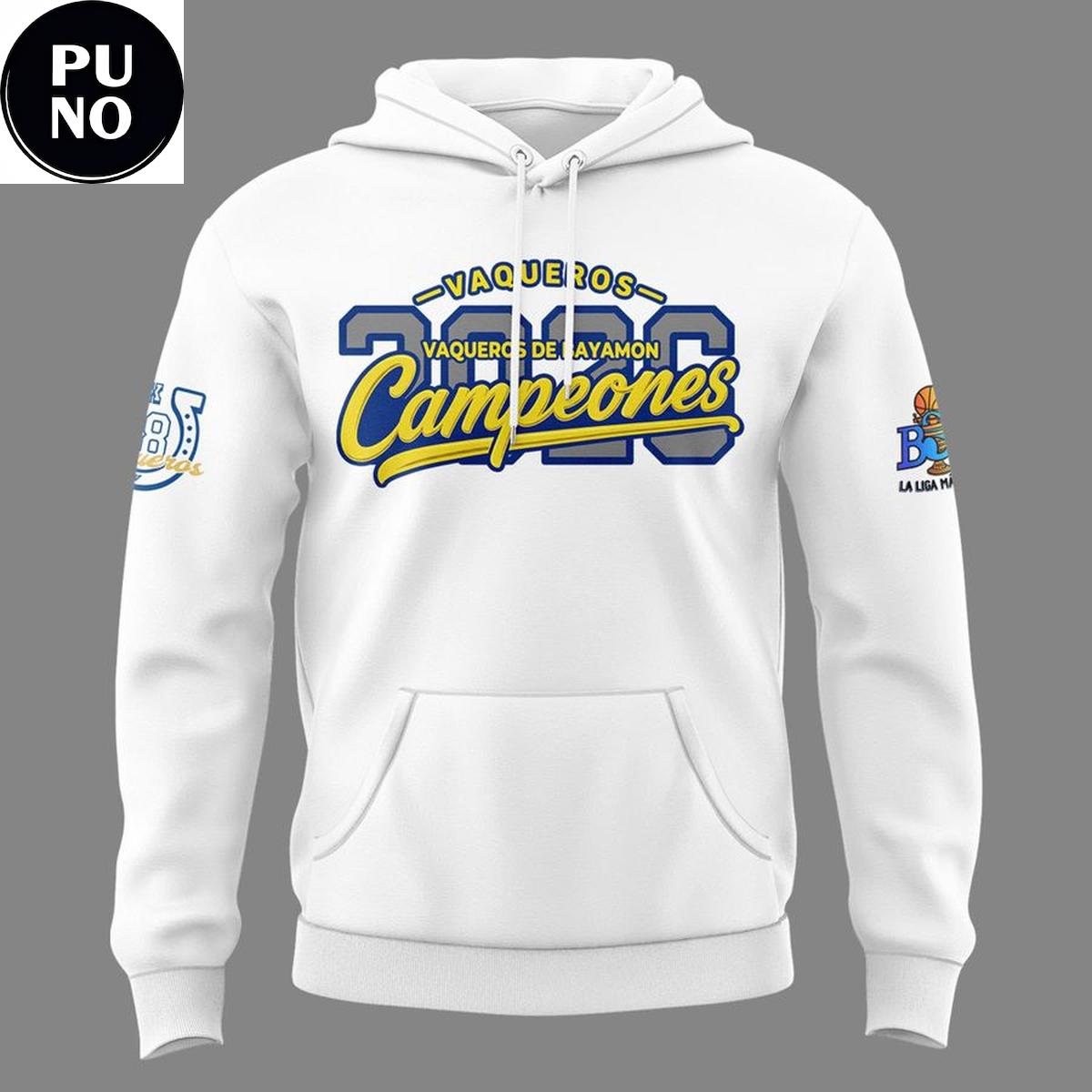 Vaqueros de Bayamon 2026 BSN Campeones Locker Room Hoodie T-Shirt