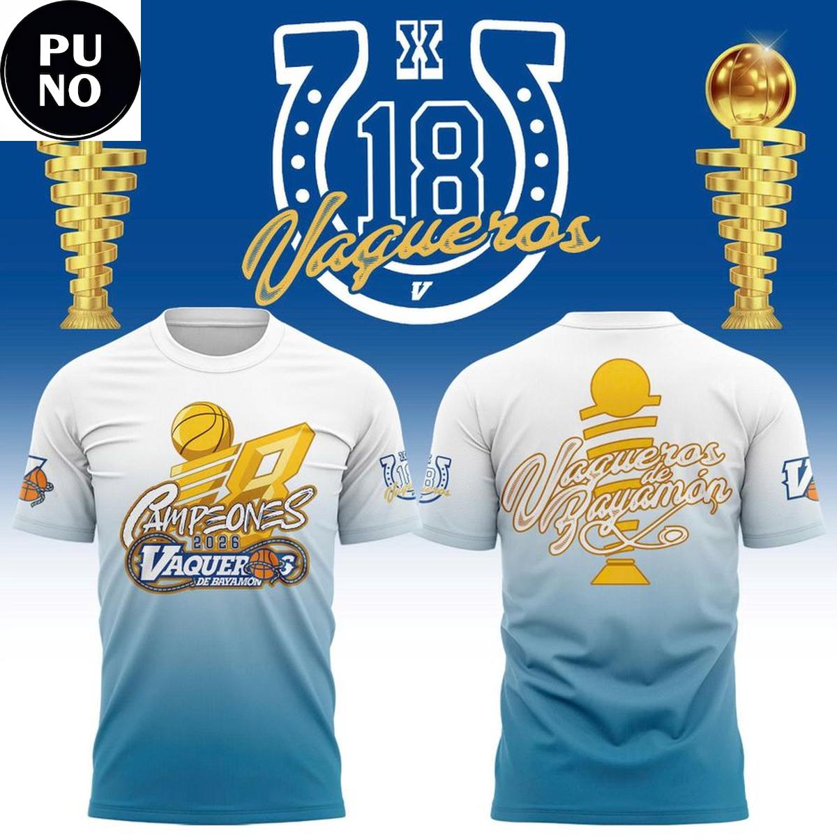 Vaqueros de Bayamon 2026 Baloncesto Superior Nacional Campeones Hoodie T-Shirt