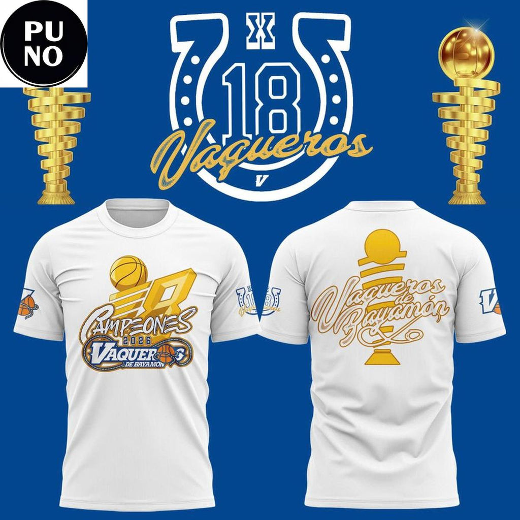 Vaqueros de Bayamon 2026 Baloncesto Superior Nacional Campeones Hoodie T-Shirt