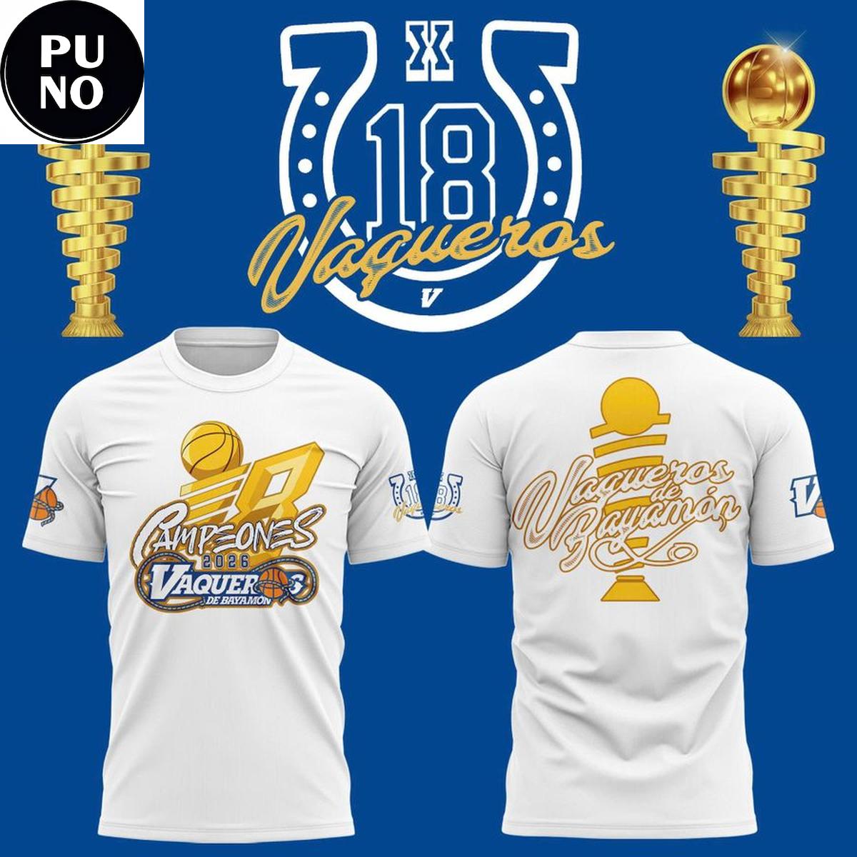 Vaqueros de Bayamon 2026 Baloncesto Superior Nacional Campeones Hoodie T-Shirt