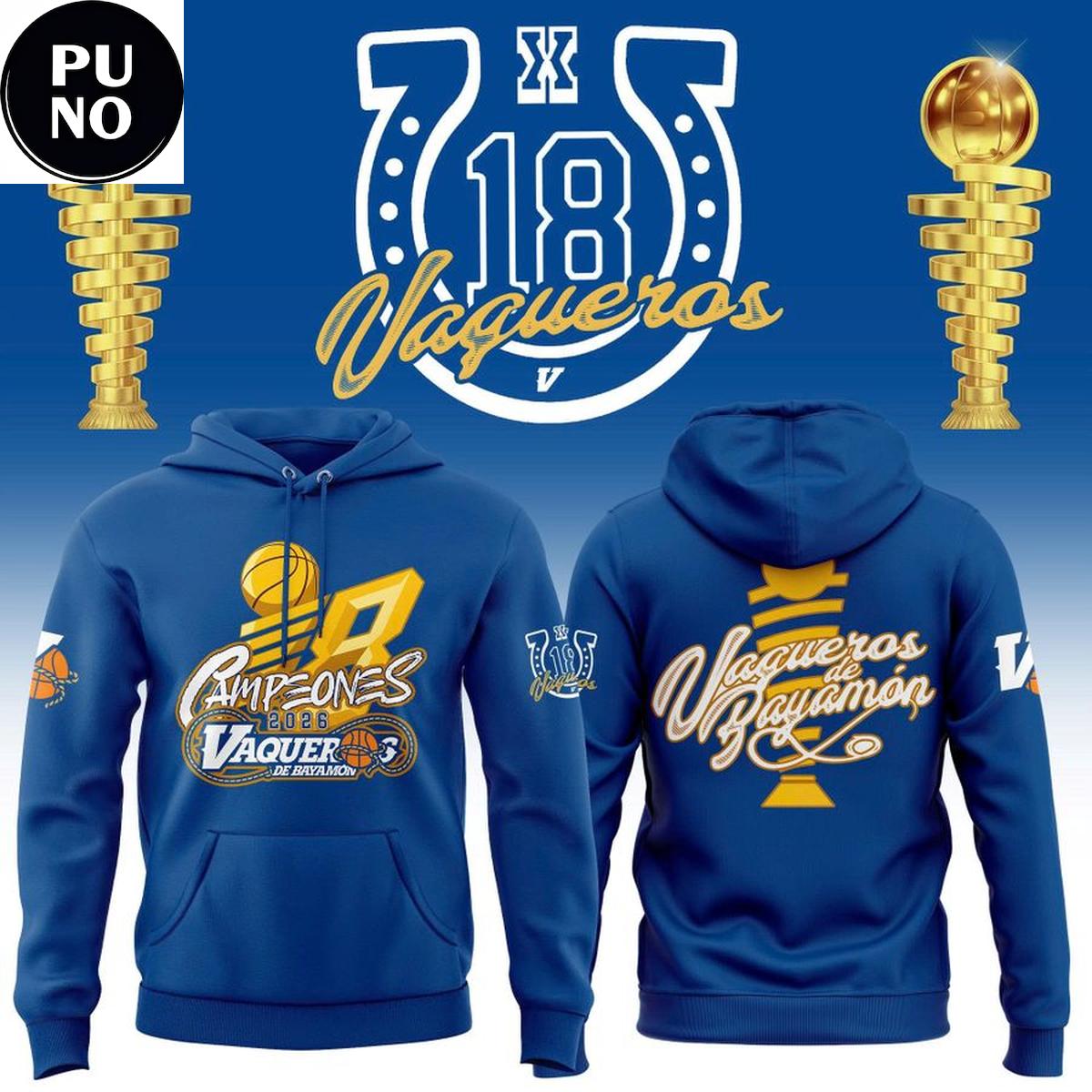 Vaqueros de Bayamon 2026 Baloncesto Superior Nacional Campeones Hoodie T-Shirt