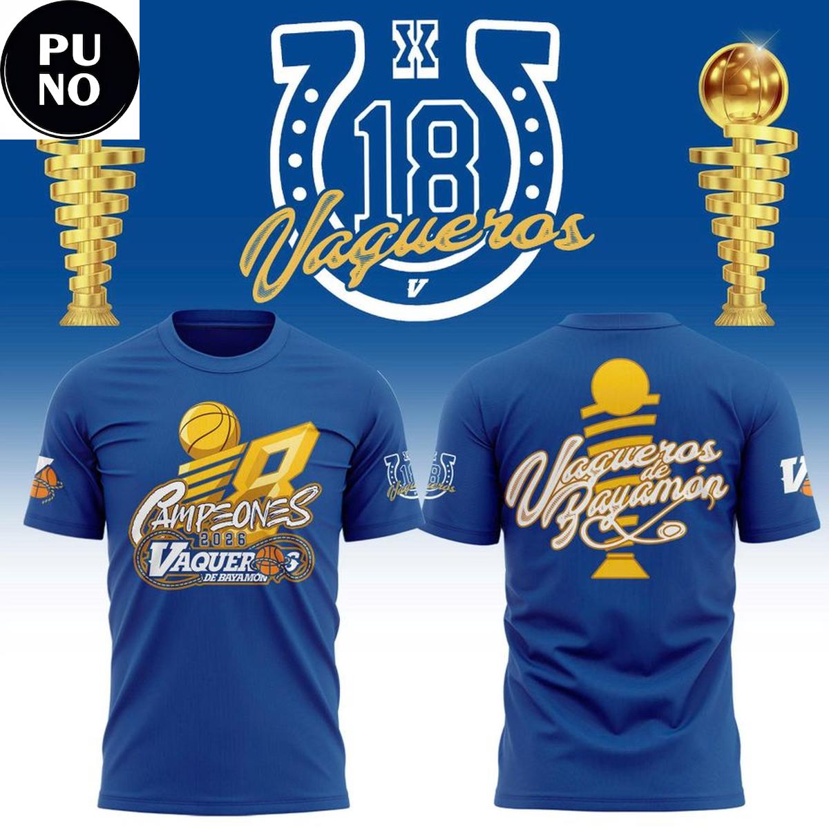 Vaqueros de Bayamon 2026 Baloncesto Superior Nacional Campeones Hoodie T-Shirt