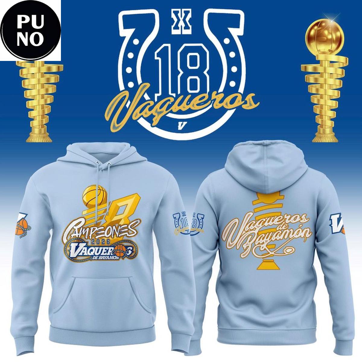 Vaqueros de Bayamon 2026 Baloncesto Superior Nacional Campeones Hoodie T-Shirt