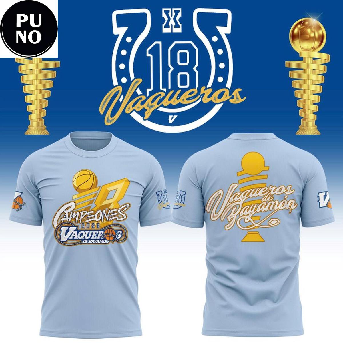 Vaqueros de Bayamon 2026 Baloncesto Superior Nacional Campeones Hoodie T-Shirt