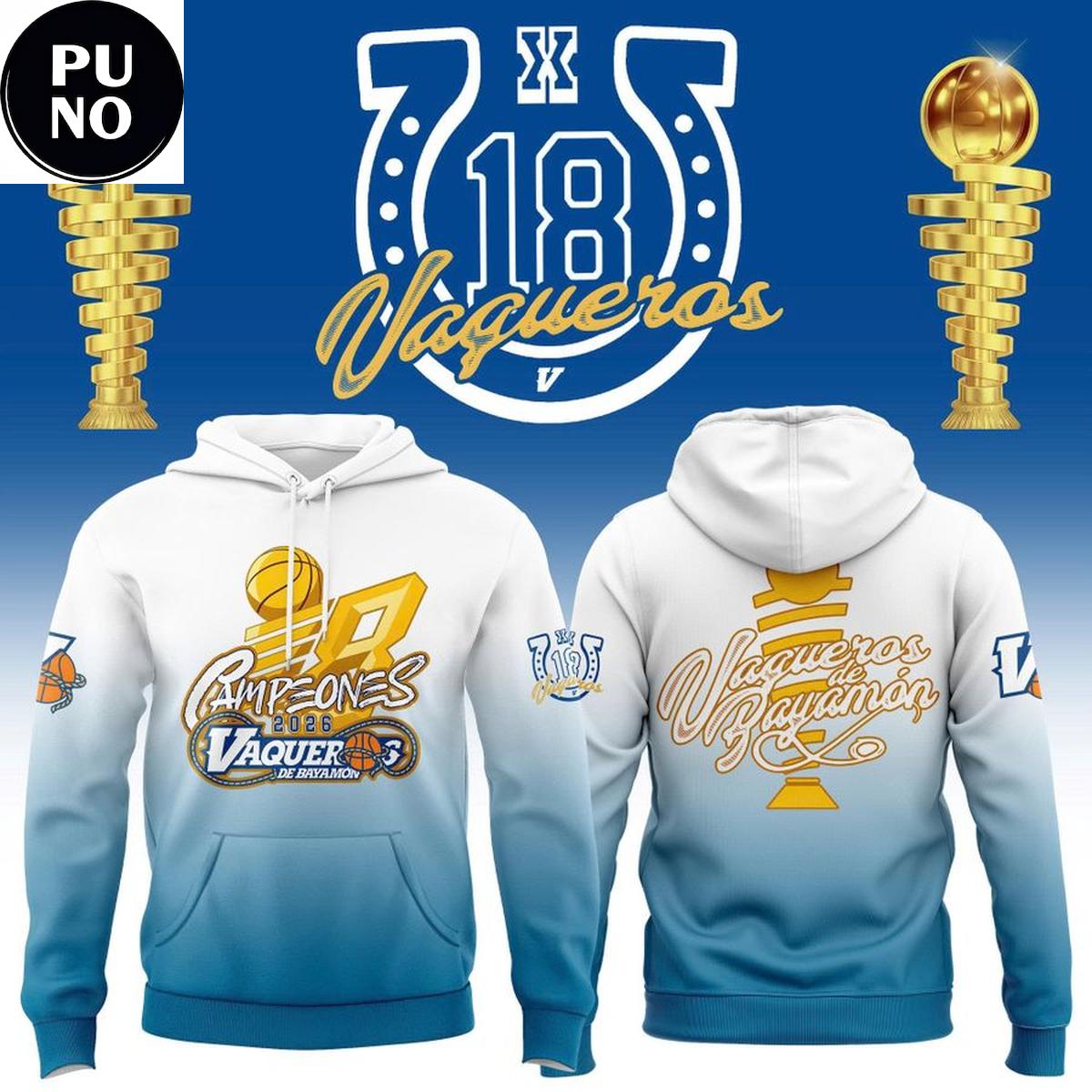 Vaqueros de Bayamon 2026 Baloncesto Superior Nacional Campeones Hoodie T-Shirt