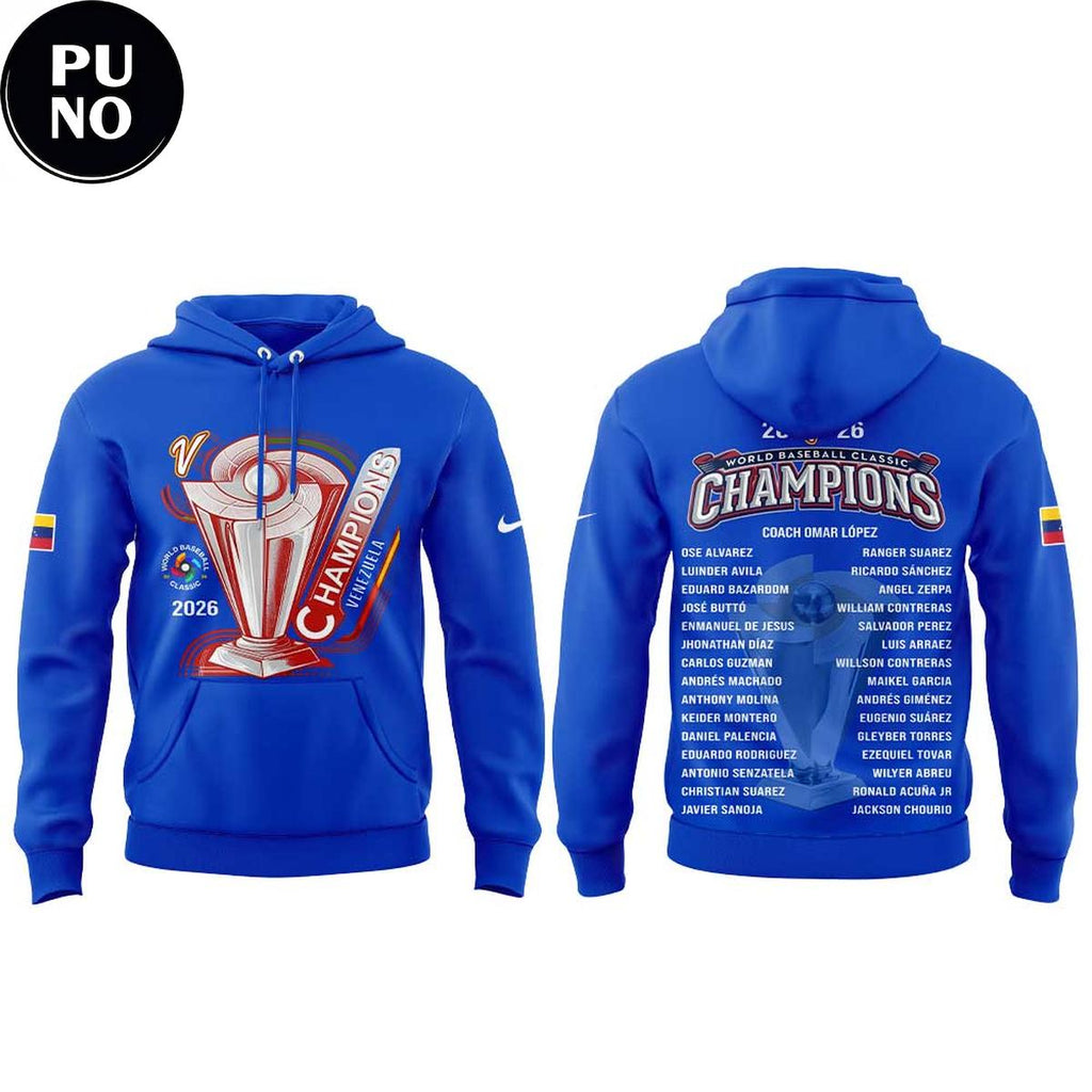 Venezuela Baseball 2026 World Baseball Classic Champions Locker Room Hoodie T-Shirt