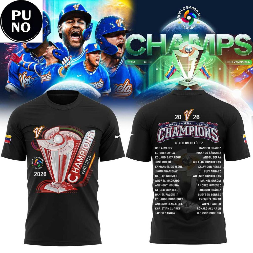 Venezuela Baseball 2026 World Baseball Classic Champions Locker Room Hoodie T-Shirt