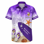 Beach Starfish and Surfboard Minnesota Vikings Aloha Shirt