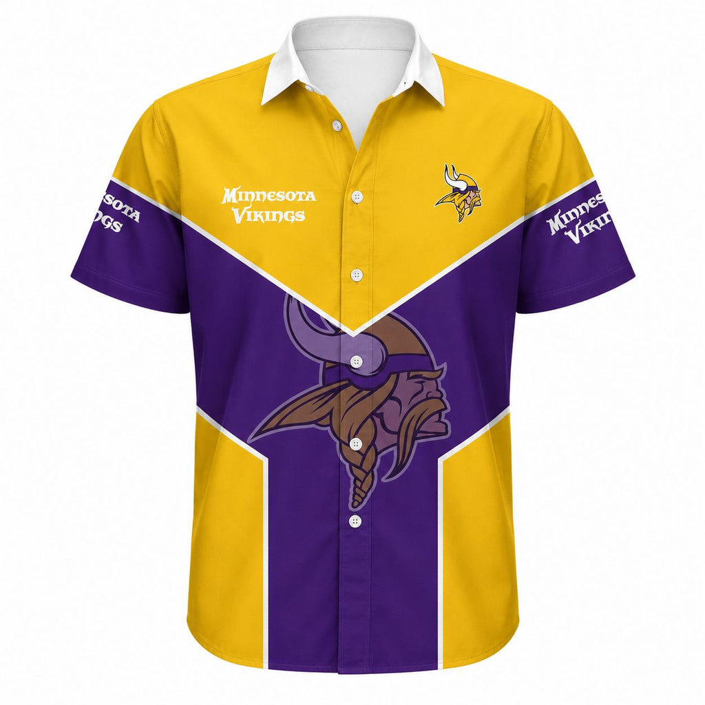 Bold Gold Purple Minnesota Vikings Hawaiian Shirt Aloha