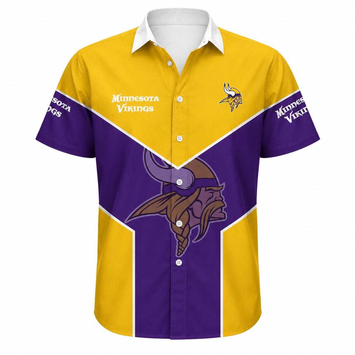 Bold Gold Purple Minnesota Vikings Hawaiian Shirt Aloha