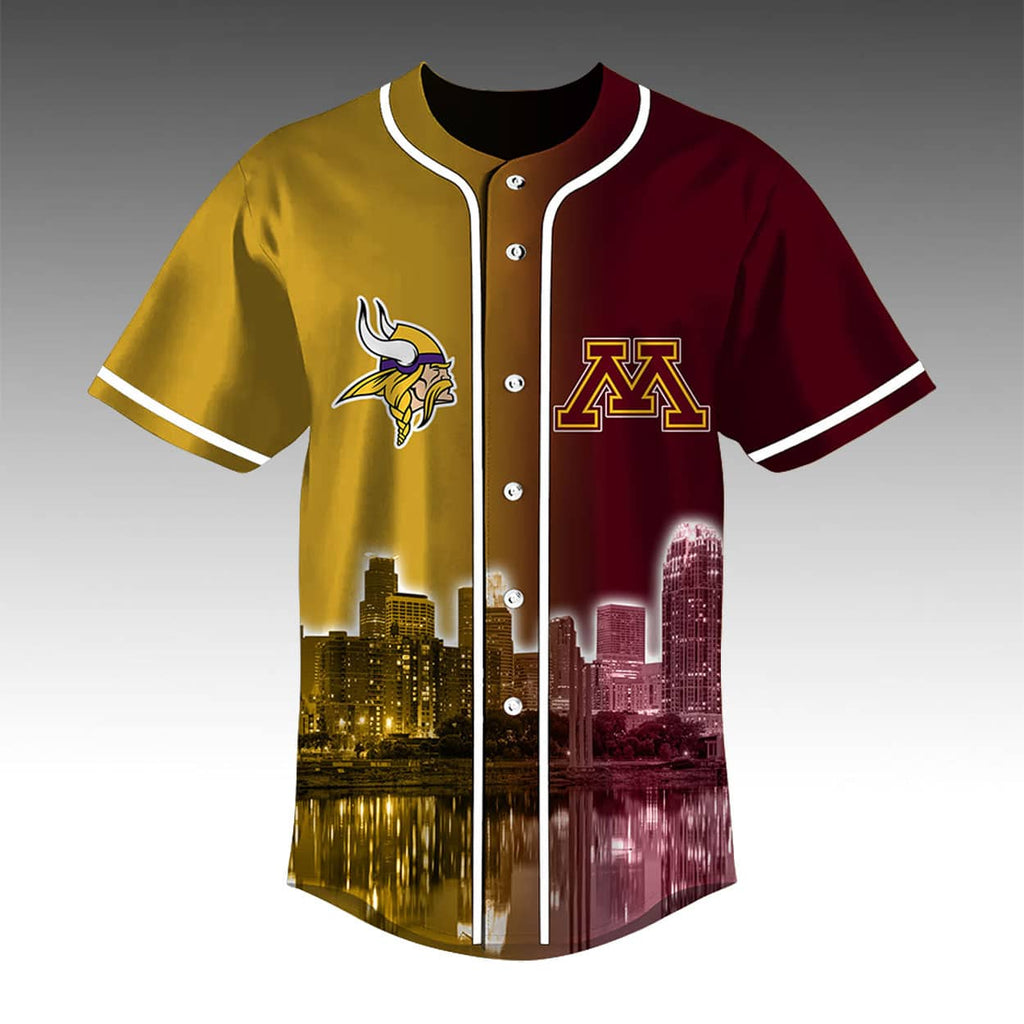 Vikings x Golden Gophers Skyline Baseball Jersey