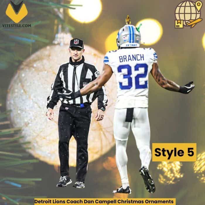 Detroit Lions Coach Dan Campell Christmas Ornaments