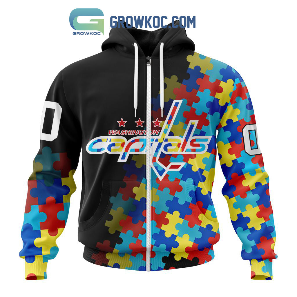 Washington Capitals Puzzle Design Autism Awareness Personalized Hoodie Shirts
