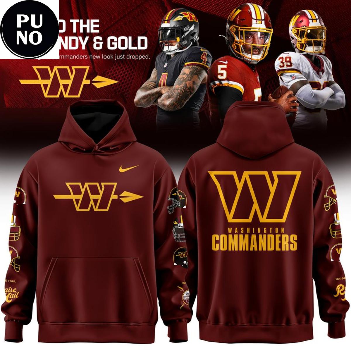 Washington Commanders 2026 Hold The Burgundy & Gold Hoodie T-Shirt