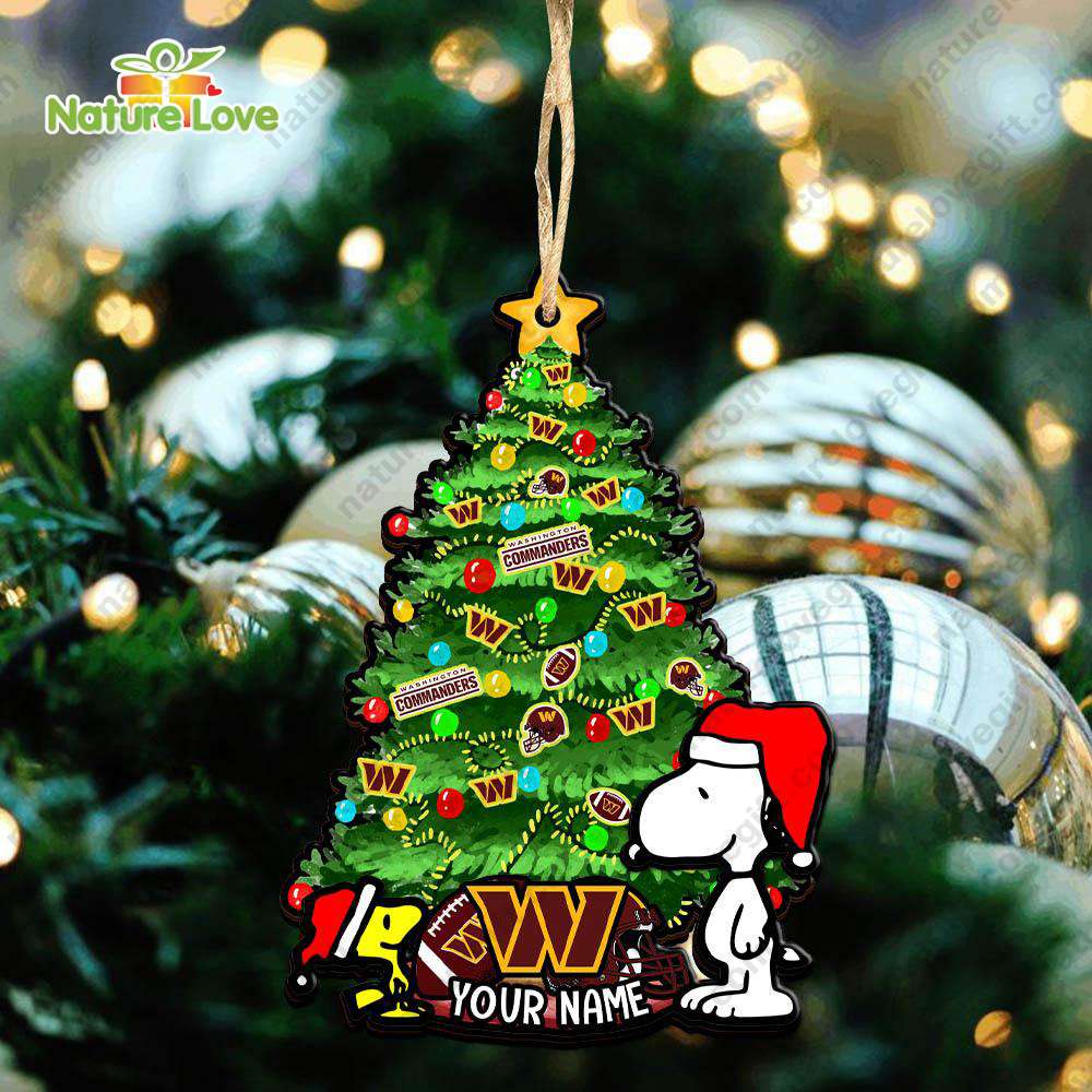 Washington Commanders Custom Snoopy Peanuts Christmas Ornament Xmas Decoration