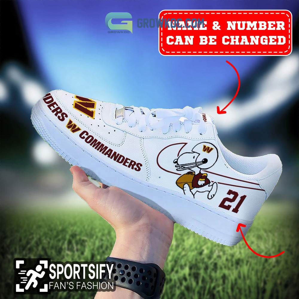 Washington Commanders NFL Snoopy Personalized Air Force 1 Low Top Shoes