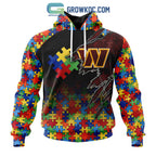 Washington Commanders NFL Special Autism Awareness Design Hoodie T Shirt