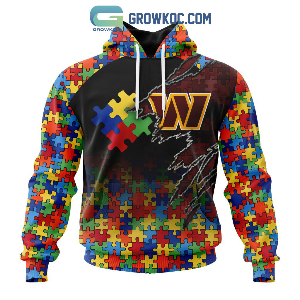 Washington Commanders NFL Special Autism Awareness Design Hoodie T Shirt