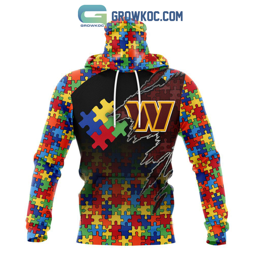 Washington Commanders NFL Special Autism Awareness Design Hoodie T Shirt