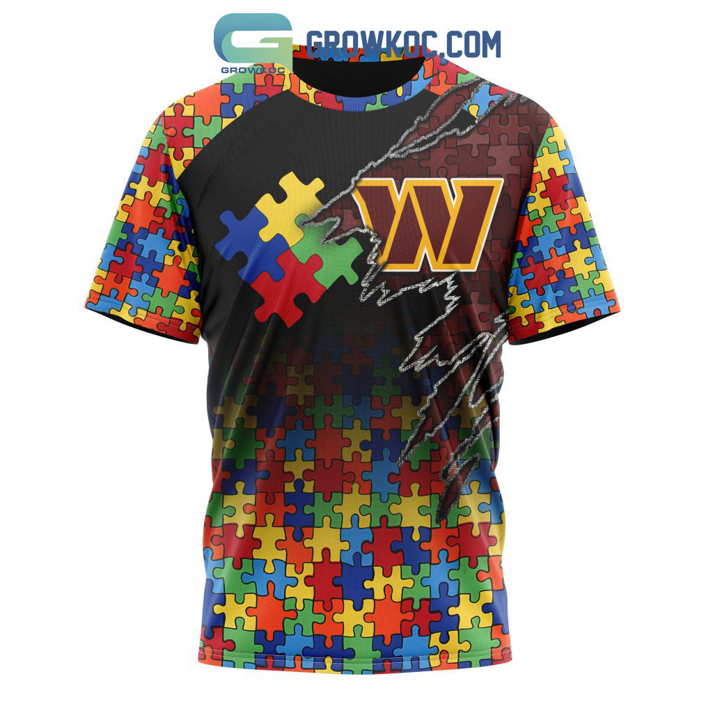 Washington Commanders NFL Special Autism Awareness Design Hoodie T Shirt