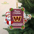 Washington Commanders Santa Reindeer Funny Christmas Ornament NFL Gift