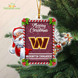 Washington Commanders Santa Reindeer Funny Christmas Ornament NFL Gift