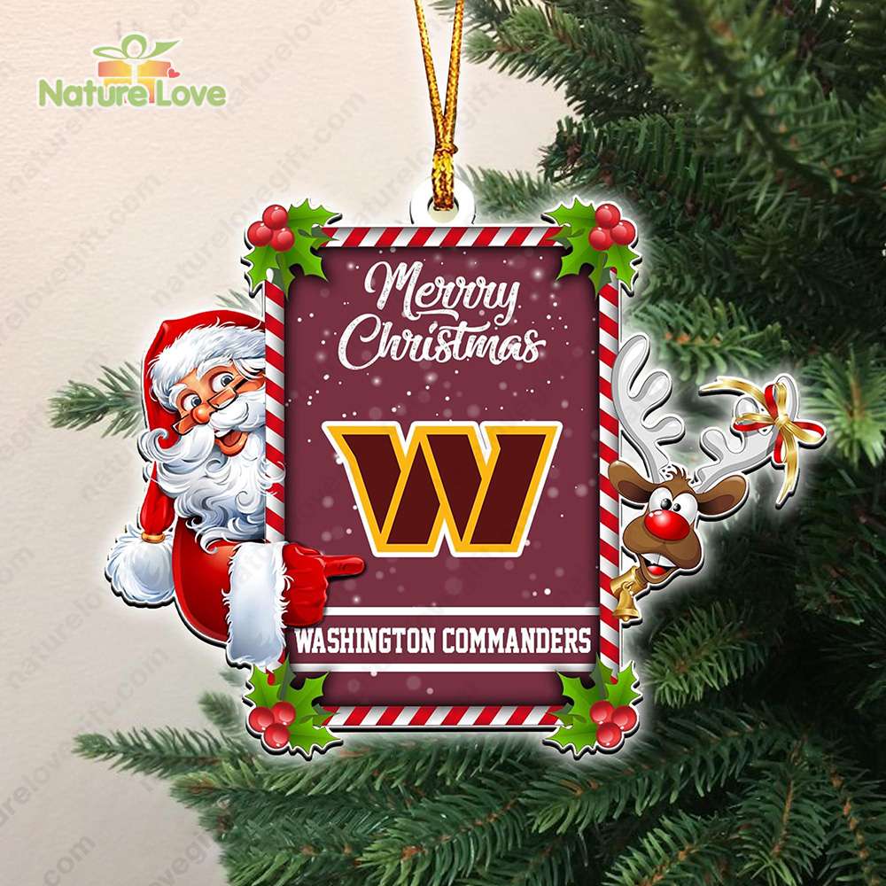 Washington Commanders Santa Reindeer Funny Christmas Ornament NFL Gift