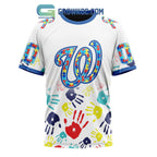 Washington Nationals MLB Autism Awareness Hand Design Personalized Hoodie T Shirt