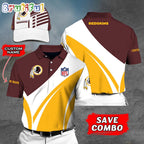 Washington Redskins Polo Shirt Custom Name Football Polo Shirts