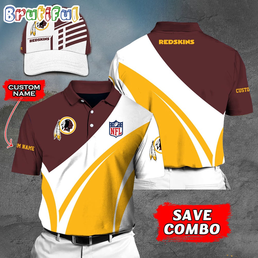 Washington Redskins Polo Shirt Custom Name Football Polo Shirts