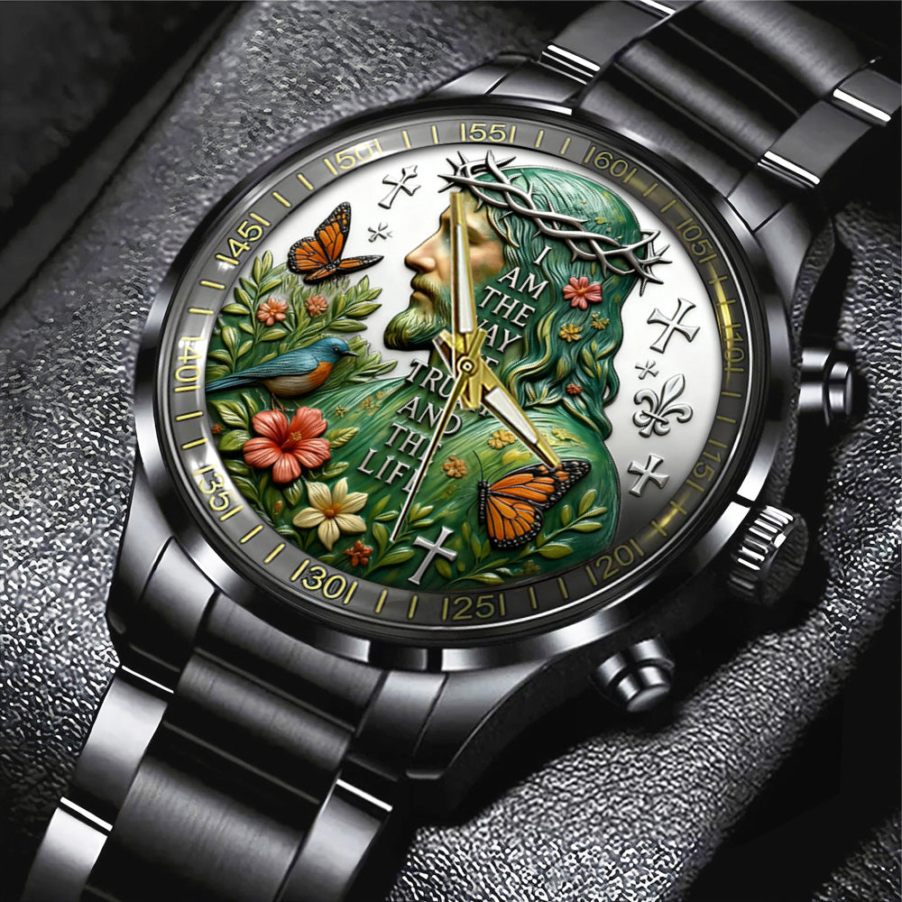 Way, Truth, and Life Black Stainless Steel Watch - TANTN19359