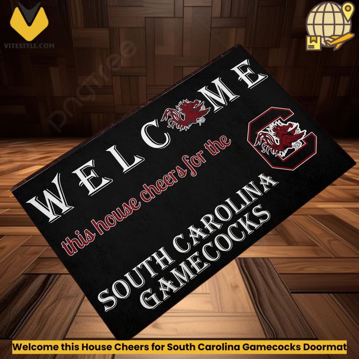 Welcome this House Cheers for South Carolina Gamecocks Doormat