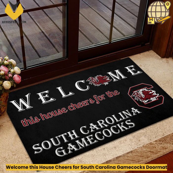 Welcome this House Cheers for South Carolina Gamecocks Doormat