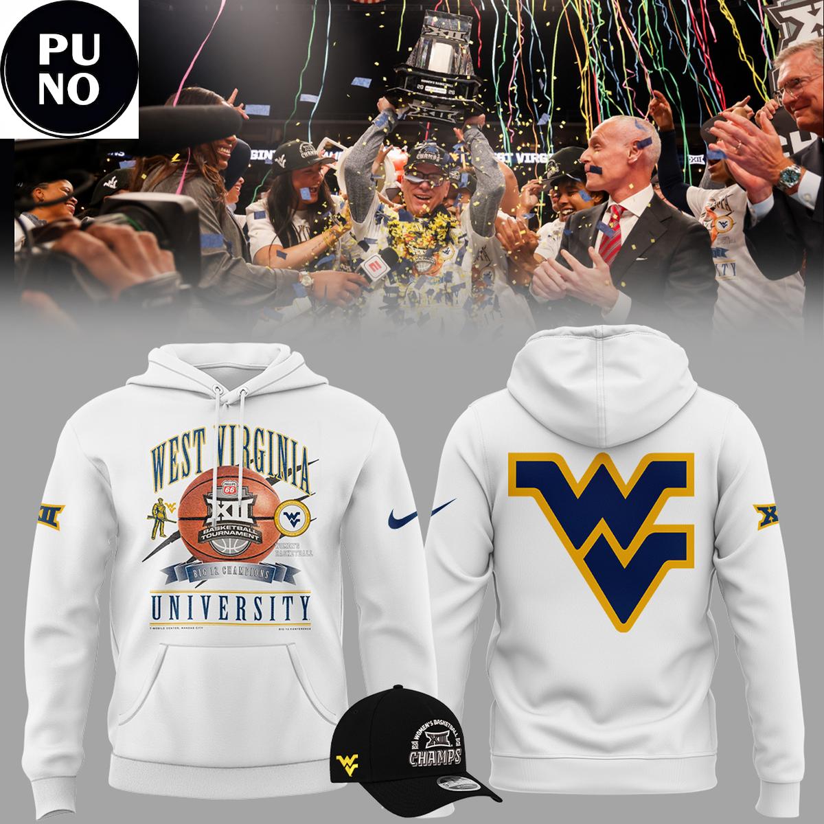 West Virginia Mountaineers Women's Basketball 2026 Big 12 Tournament Champions Hoodie T-Shirt