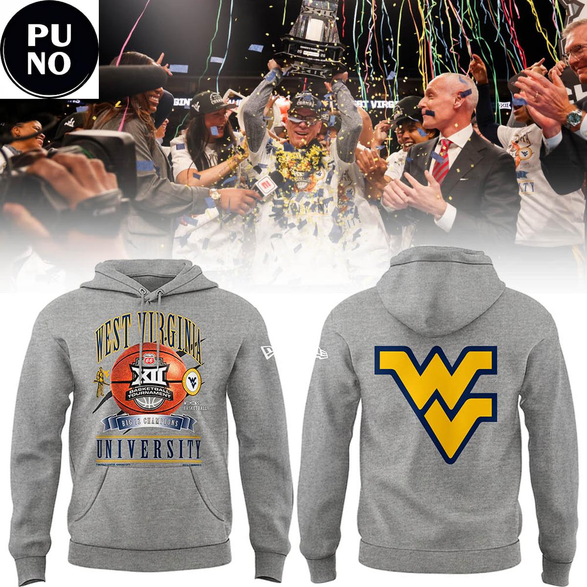 West Virginia Mountaineers Women's Basketball 2026 Big 12 Tournament Champions Hoodie T-Shirt
