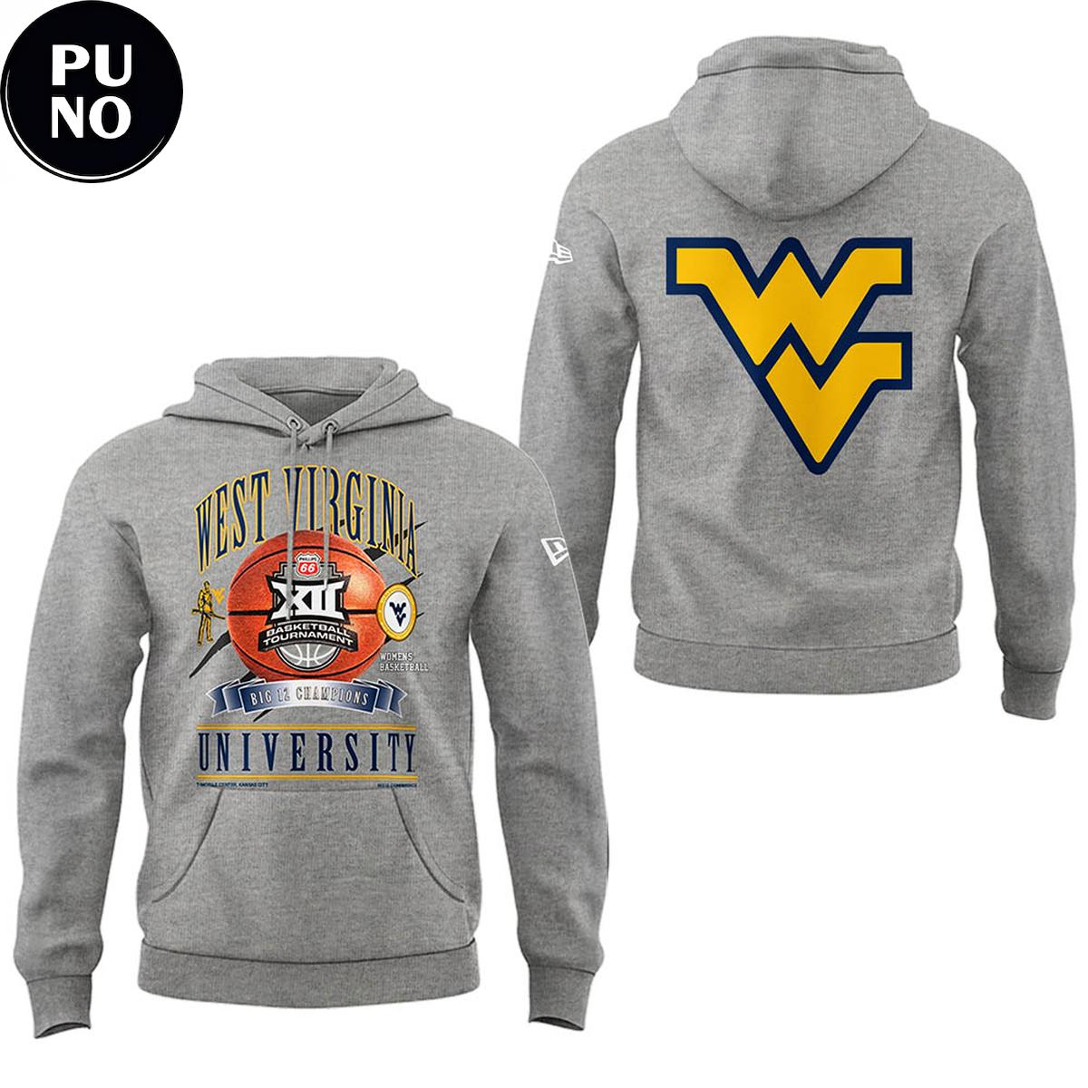 West Virginia Mountaineers Women's Basketball 2026 Big 12 Tournament Champions Hoodie T-Shirt
