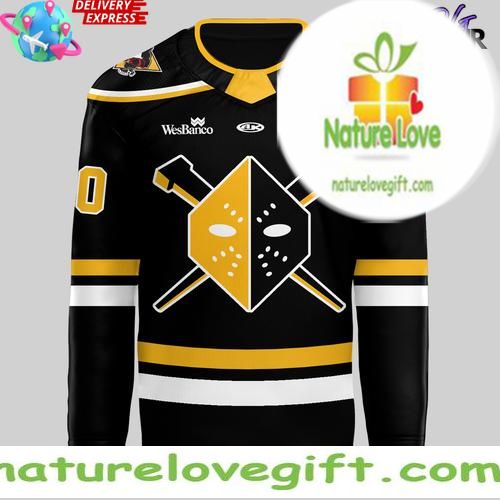 2026 Wheeling Nailers Black Hockey Jersey New Uniforms
