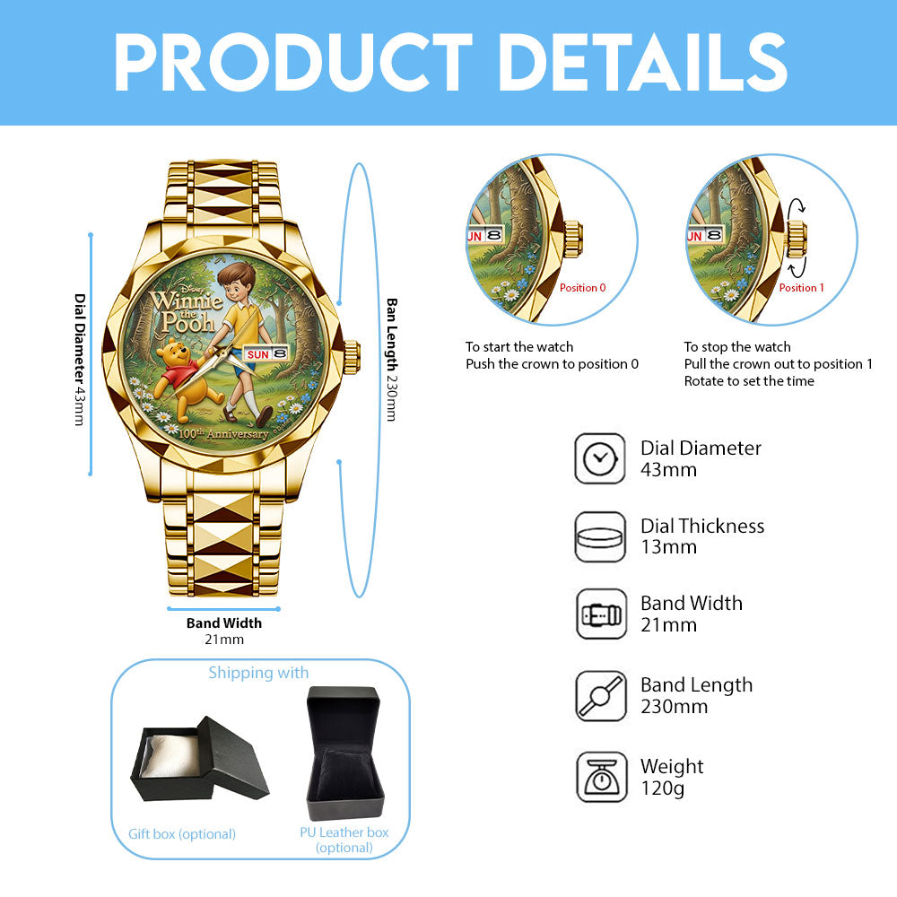 Winnie-the-Pooh 100th Anniversary Alloy Luxury Quartz Watch - TMTHU4024