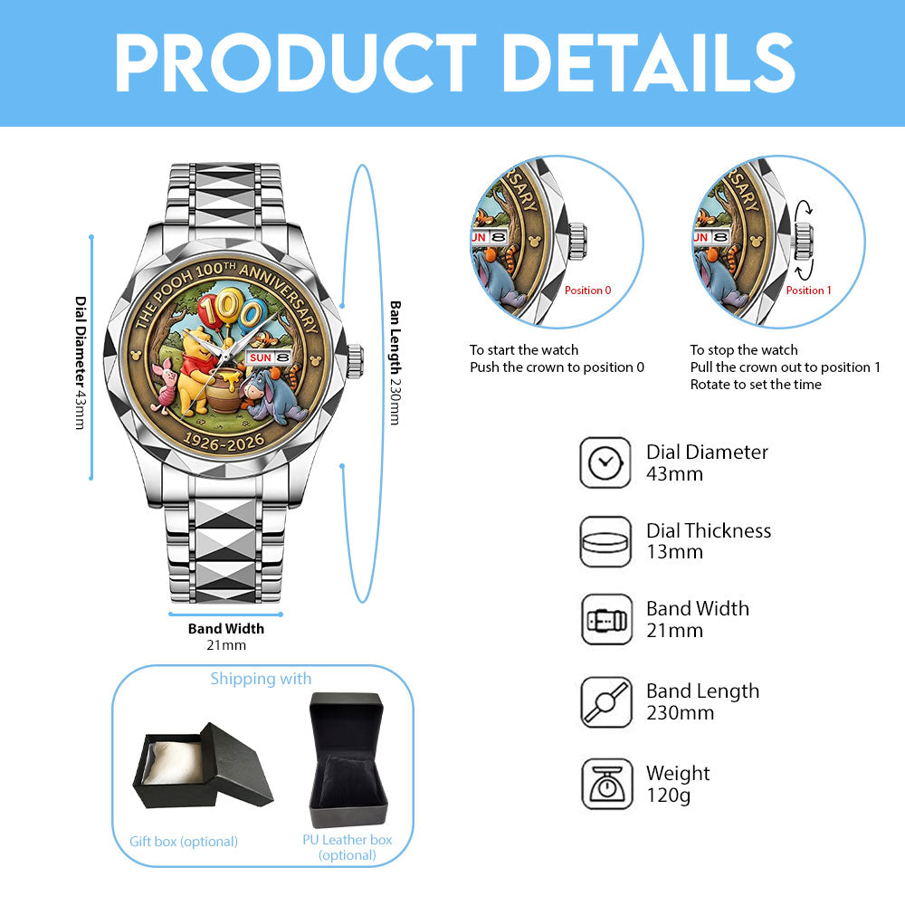 Winnie-the-Pooh 100th Anniversary Alloy Luxury Quartz Watch - MAITM14578