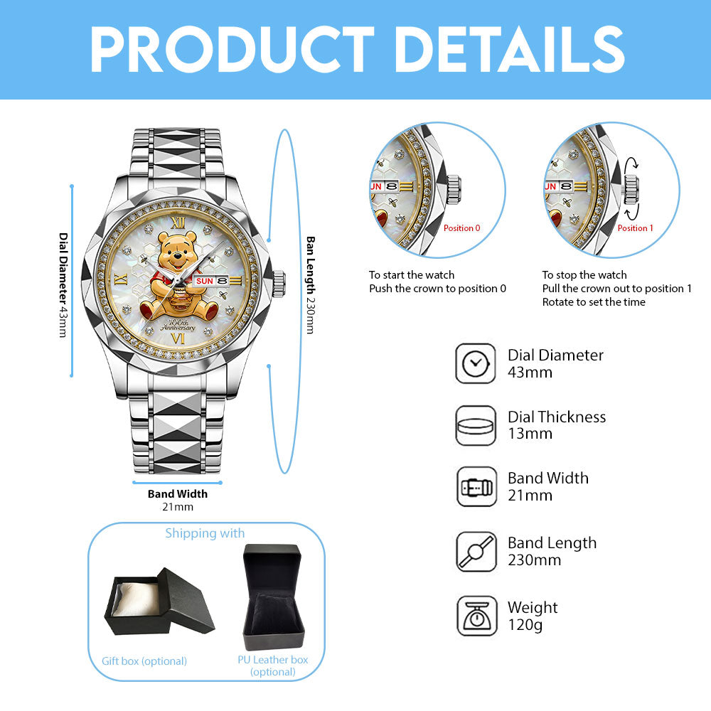 Winnie-the-Pooh 100th Anniversary Alloy Luxury Quartz Watch - MAITM14667