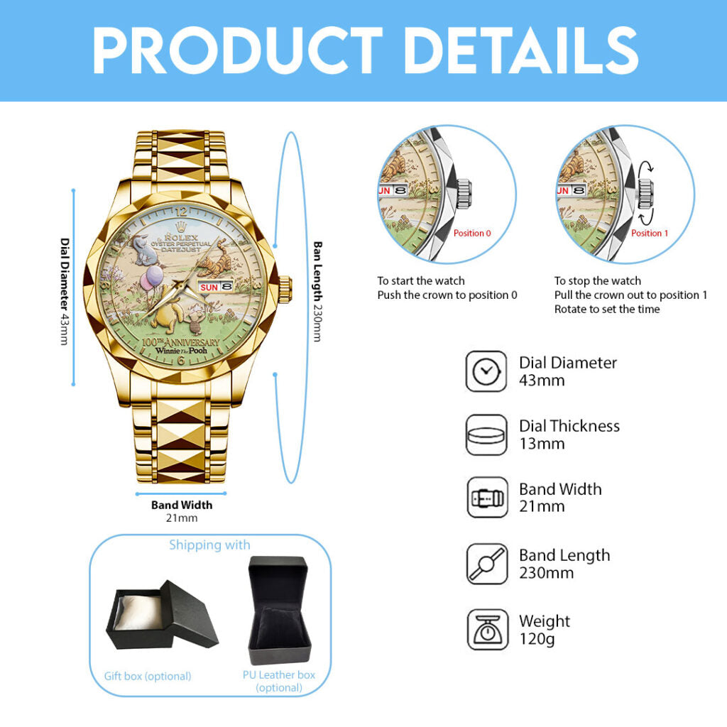 Winnie-the-Pooh 100th Anniversary Alloy Luxury Quartz Watch - TMTHU7591