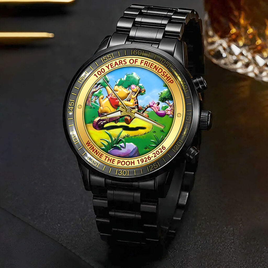 Winnie-the-Pooh 100th Anniversary Black Stainless Steel Watch - HOATT15635
