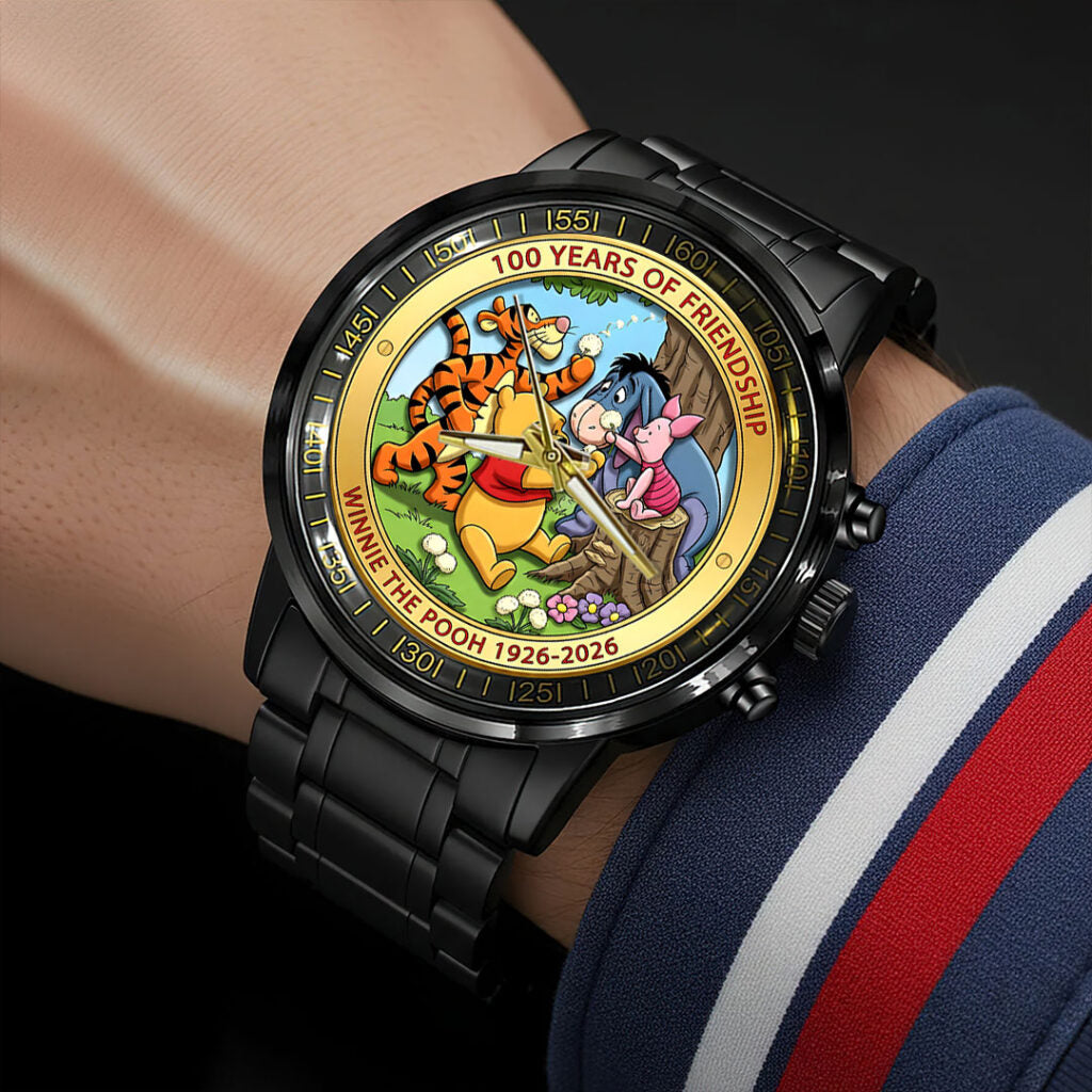 Winnie-the-Pooh 100th Anniversary Black Stainless Steel Watch - HOATT15636