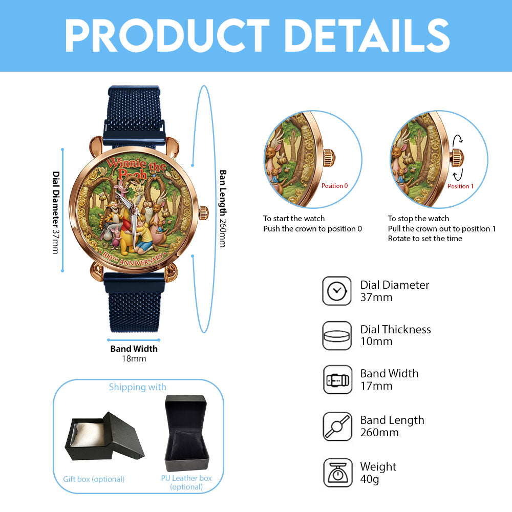 Winnie-the-Pooh 100th Anniversary Mesh Strap Quartz Watch - TMTHU4488