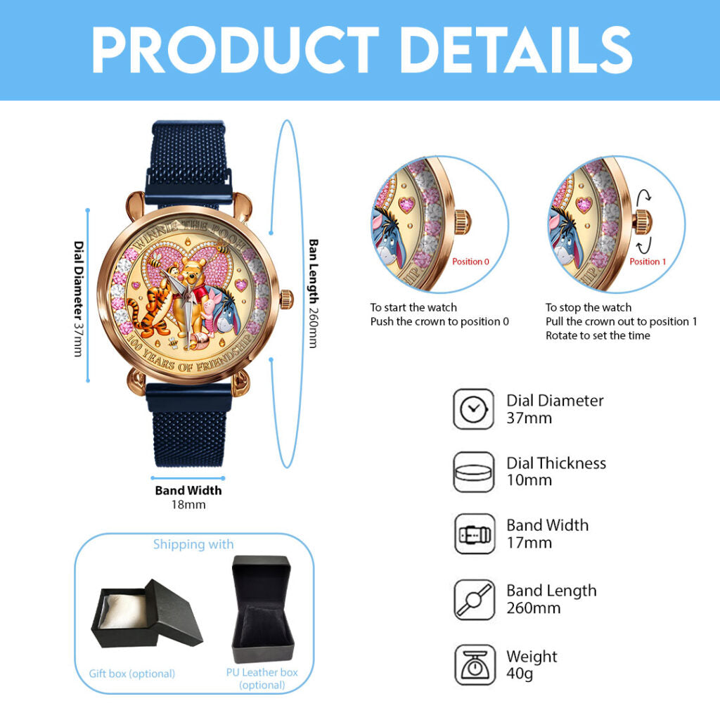 Winnie-the-Pooh 100th Anniversary Mesh Strap Quartz Watch - HOATT16677