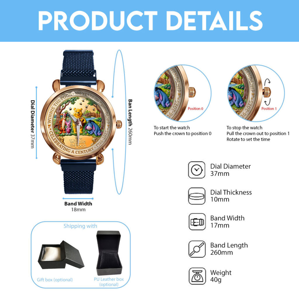Winnie-the-Pooh 100th Anniversary Mesh Strap Quartz Watch - HOATT16755
